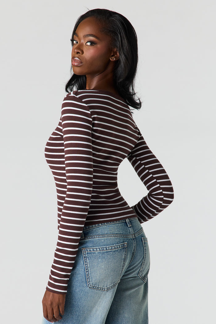 V-Neck Long Sleeve Top