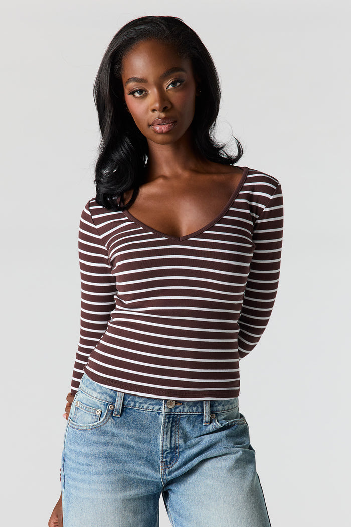 V-Neck Long Sleeve Top