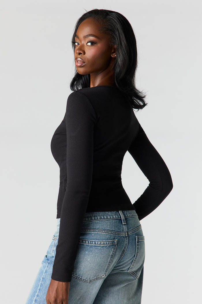 V-Neck Long Sleeve Top