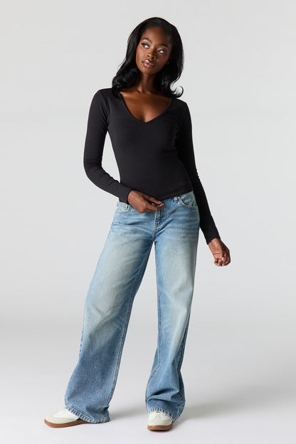 V-Neck Long Sleeve Top