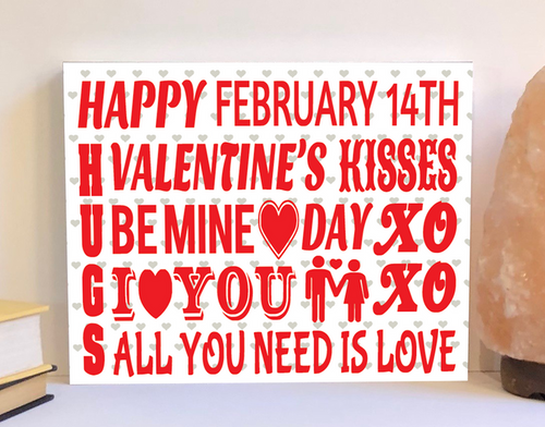 Valentine subway design sign.