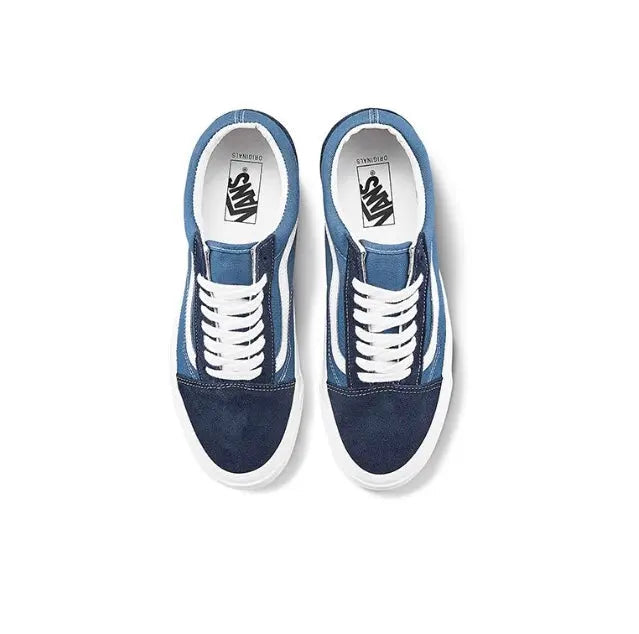 Old Skool Vault low-top sneakers, blue uppers with white laces and white rubber sole