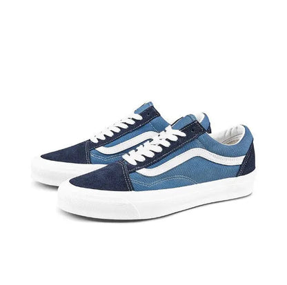 Old Skool Vault low-top sneakers, blue upper with navy toe cap and white side stripe