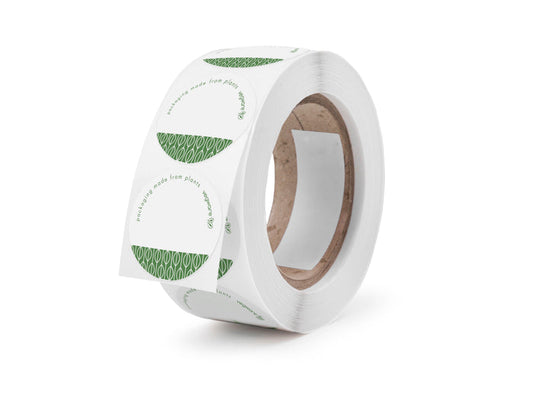 Vegware 1.7in round write-on compostable sticker | 1000/cs