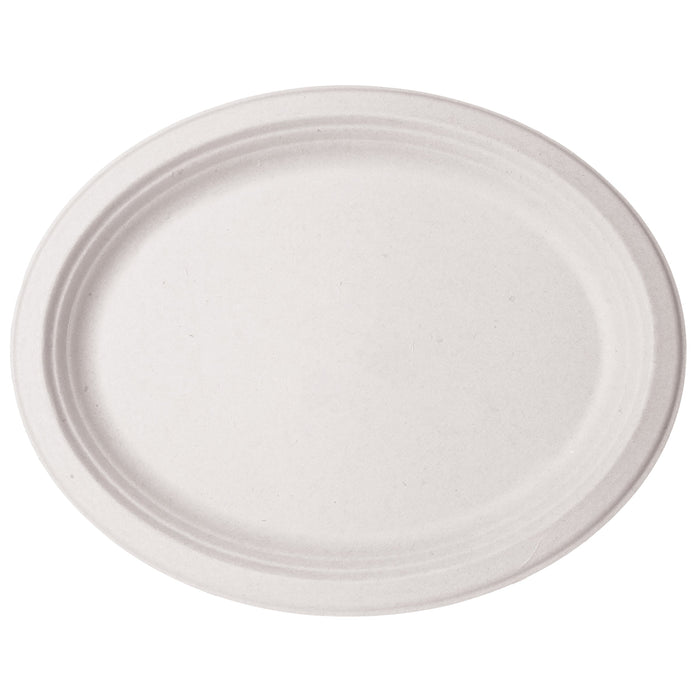 Vegware 7 x 10in white molded fiber oval platter | 500/cs