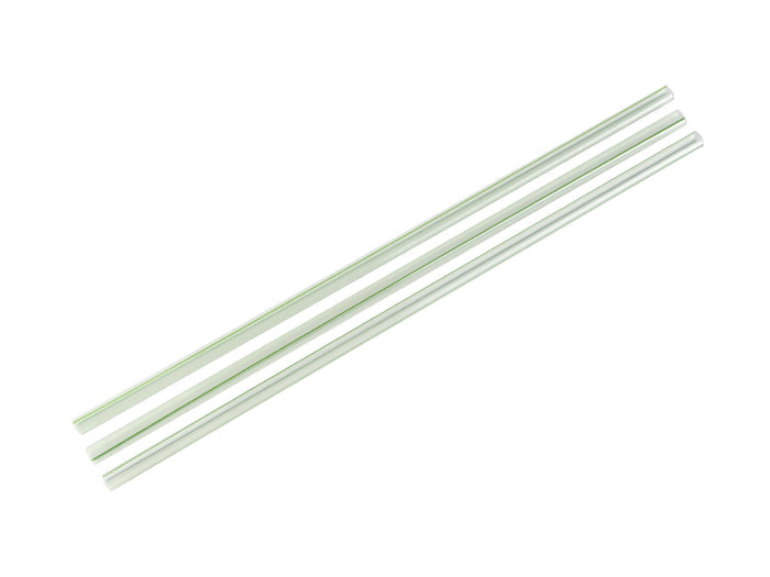 Vegware 8.25" Unwrapped Straw, 5mm, Translucent with Green Stripe, PLA | 6500/cs