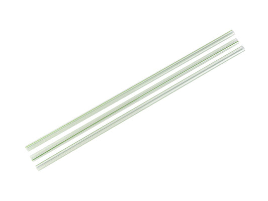 Vegware 8.25" Unwrapped Straw, 5mm, Translucent with Green Stripe, PLA | 6500/cs