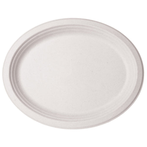 Vegware 9 x 12in white molded fiber oval platter | 500/cs
