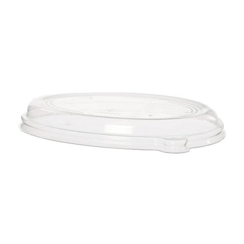 Vegware Gourmet Compostable Low-Profile Oval Lid, Fits SCV Oval Bowls | 725-Series | 300/cs