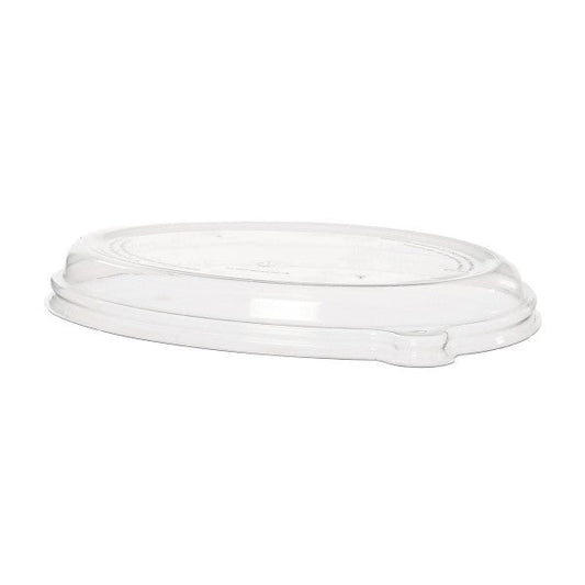 Vegware Gourmet Compostable Low-Profile Oval Lid, Fits SCV Oval Bowls | 725-Series | 300/cs