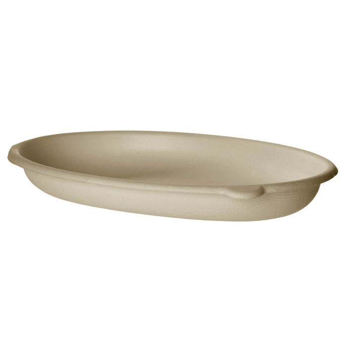 Vegware Nourish Gourmet 24oz Oval Bowl, Natural Molded Fiber | 725-Series | 300/cs