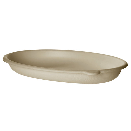 Vegware Nourish Gourmet 24oz Oval Bowl, Natural Molded Fiber | 725-Series | 300/cs