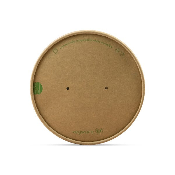 Vegware Round kraft paper lid, 150-Series | 150-Series | 300/cs