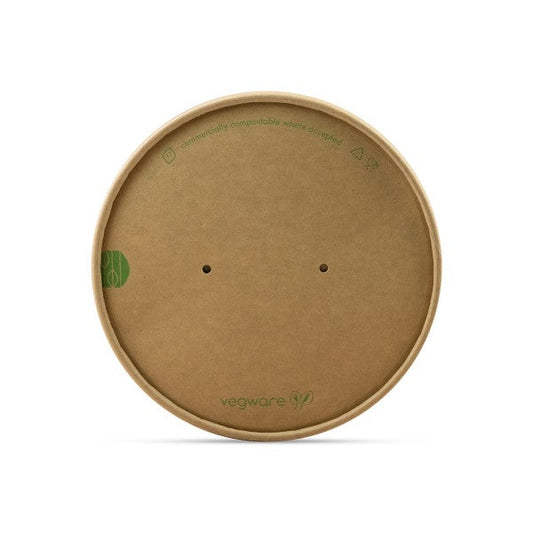 Vegware Round kraft paper lid, 150-Series | 150-Series | 300/cs
