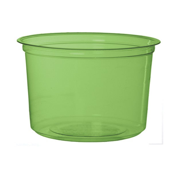 Vegware Veridian™ 16oz PLA round deli container green | 632-Series | 500/cs