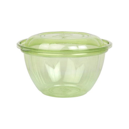 Vegware Veridian™ 18oz PLA Petal Salad Bowl w/ Lid green | 150/cs