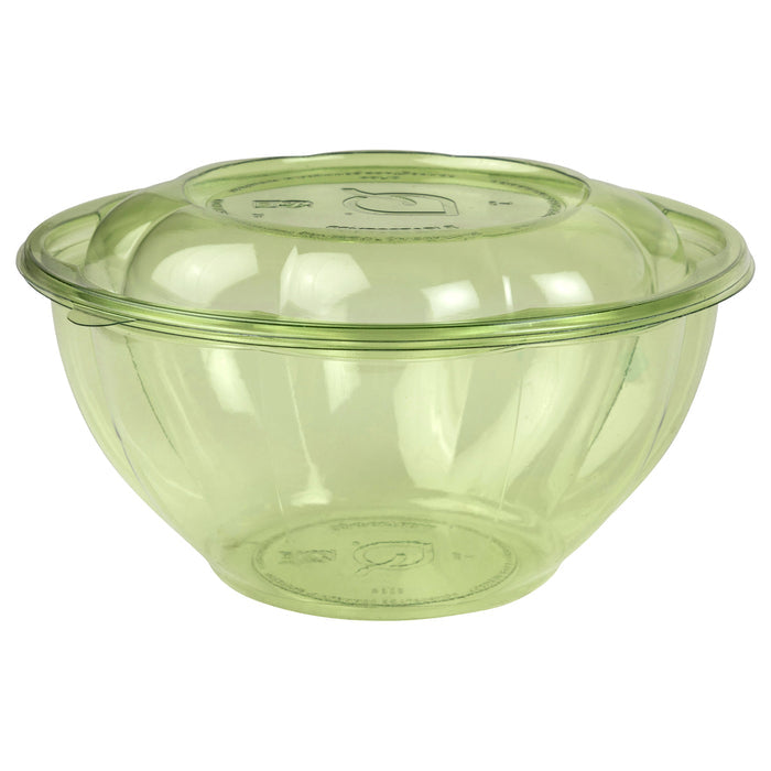 Vegware Veridian™ 32oz PLA Petal Salad Bowl w/ Lid green | 150/cs