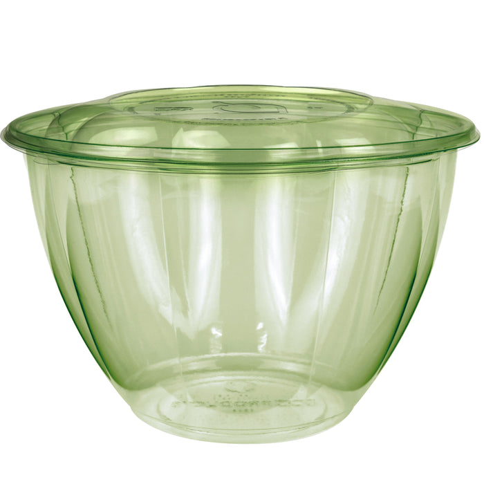 Vegware Veridian™ 48oz PLA Petal Salad Bowl w/ Lid green | 150/cs