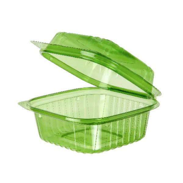 Vegware Veridian™ Compostable PLA Clamshells - 6in x 6in x 3in green | 240/cs