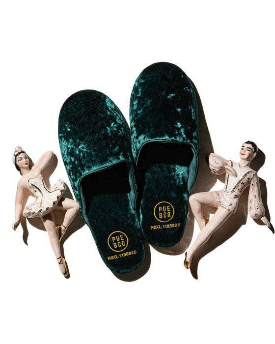 Velvet Slipper in Green