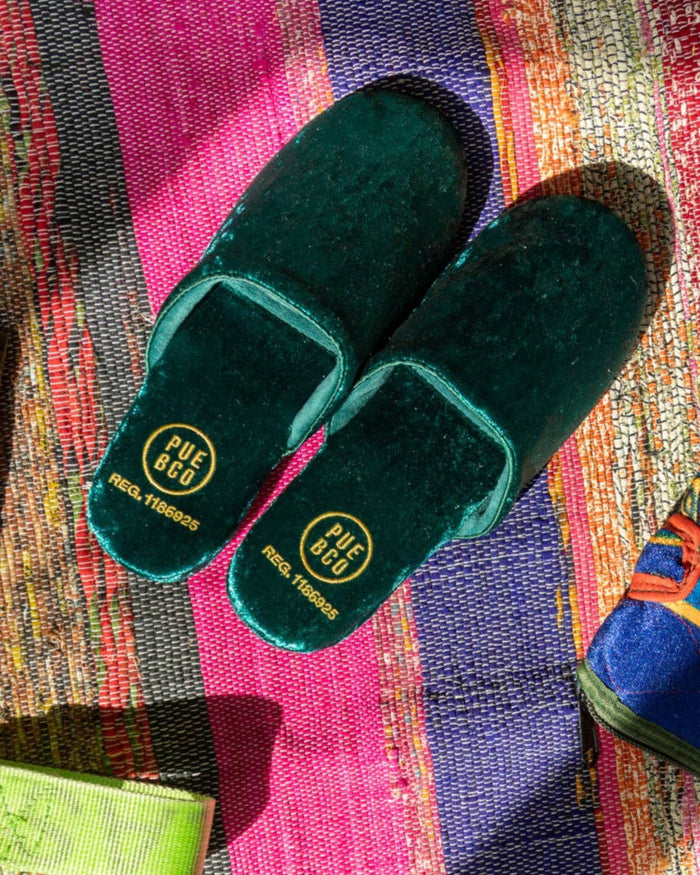 Velvet Slipper in Green