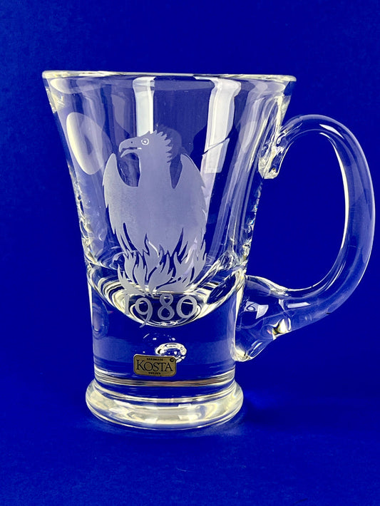 Vintage 1980 Crystal Mug / Stein by Vicke Lindstrand for Kosta Boda Sweden