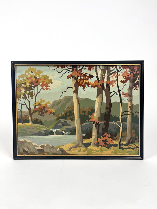 Vintage Paint by Numbers - Fall Foliage & Mountain