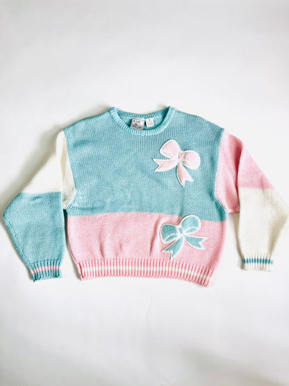 Vintage Pastel Bow Sweater