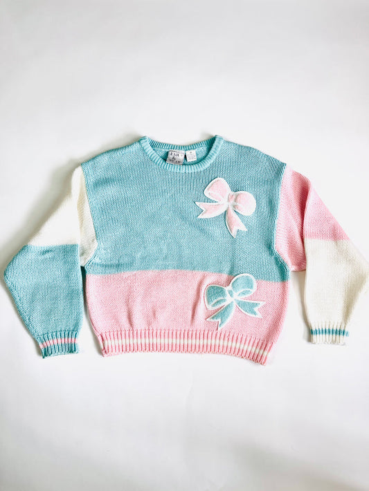 Vintage Pastel Bow Sweater