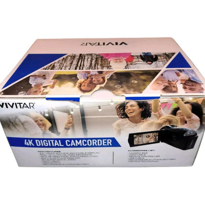 Vivitar 4K Ultra HD Digital Camcorder WiFi Touch Screen 48MP 16x Zoom 3"