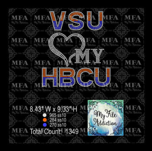 VSU Love My HBCU Rhinestone Digital Download File - My File Addiction
