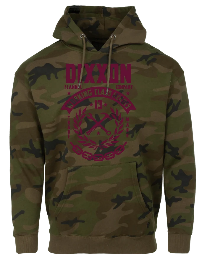 Weld Hood - Green Camo/Maroon
