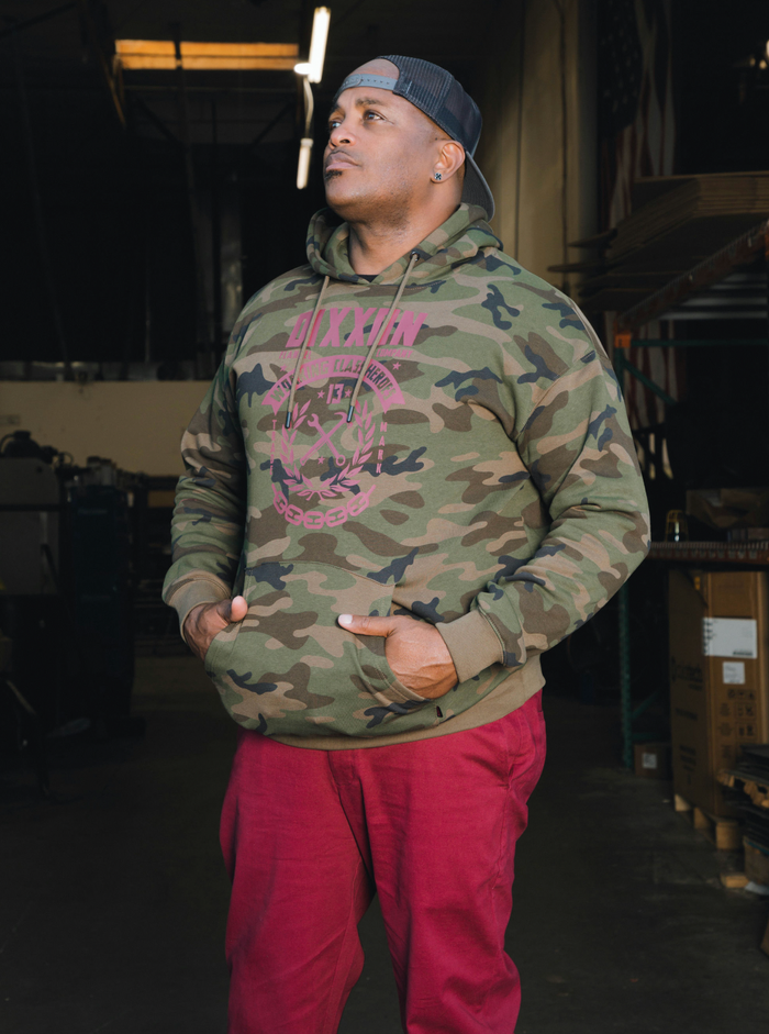 Weld Hood - Green Camo/Maroon
