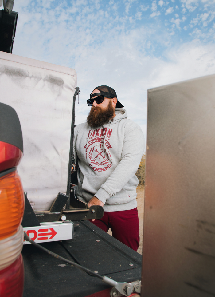 Weld Maroon/Grey Hood