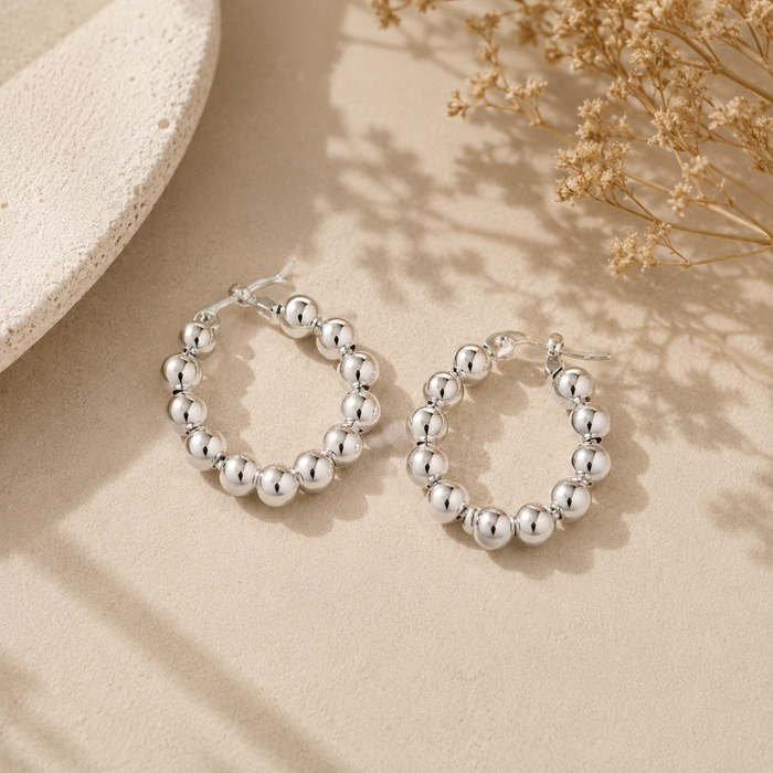 WOLFF JEWELRY - Big Boble Hoops - Sølv