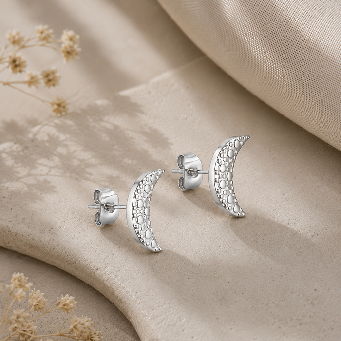 Wolff Jewelry - Moon Stud - Sølvfarvet