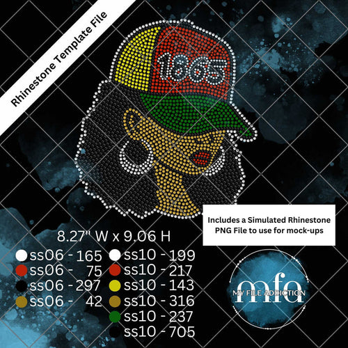 Woman 1865 Hat 2 Rhinestone Template File
