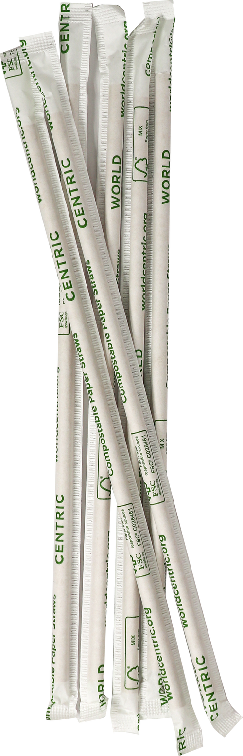 World Centric 10" FSC® Kraft Paper Straw - Wrapped | 4000/cs
