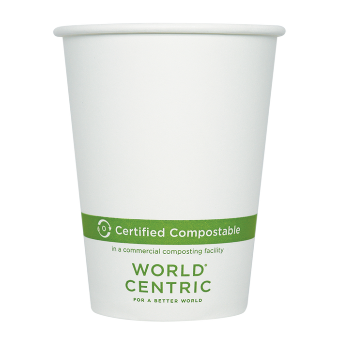 World Centric 12 oz FSC® Paper Hot Cup, White   | 89-Series | 1000/cs