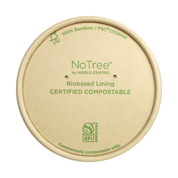World Centric 165-Series Lid - Paper - 12-16 oz Tall Paper Bowls | 500/cs