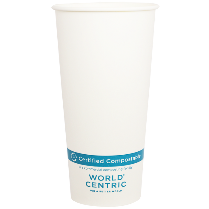 World Centric 22 oz FSC® Paper Cold Cup, White   | 97-Series | 1000/cs