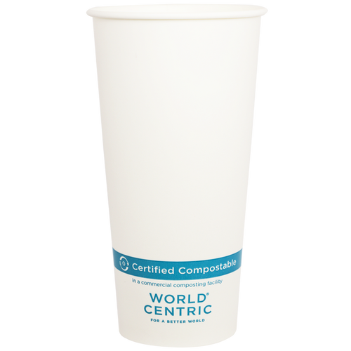 World Centric 22 oz FSC® Paper Cold Cup, White   | 97-Series | 1000/cs