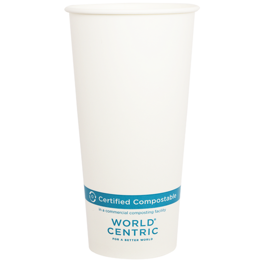 World Centric 22 oz FSC® Paper Cold Cup, White   | 97-Series | 1000/cs