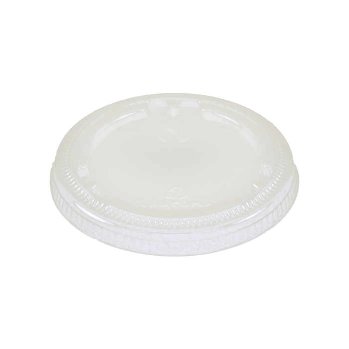 World Centric 46-Series Lid - PLA - Fits 4 to 9 oz Cold Cups, Flat, No Straw Hole | 1000/cs