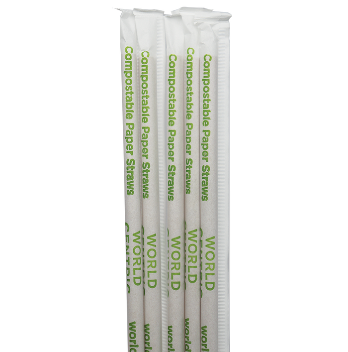 World Centric 8” FSC® Kraft Paper Straw - Wrapped | 6000/cs