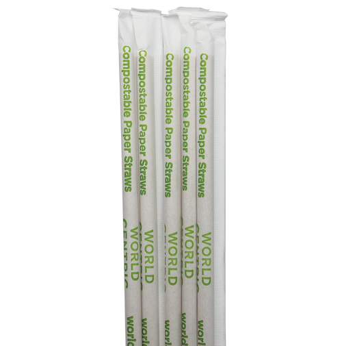World Centric 8” FSC® Kraft Paper Straw - Wrapped | 6000/cs