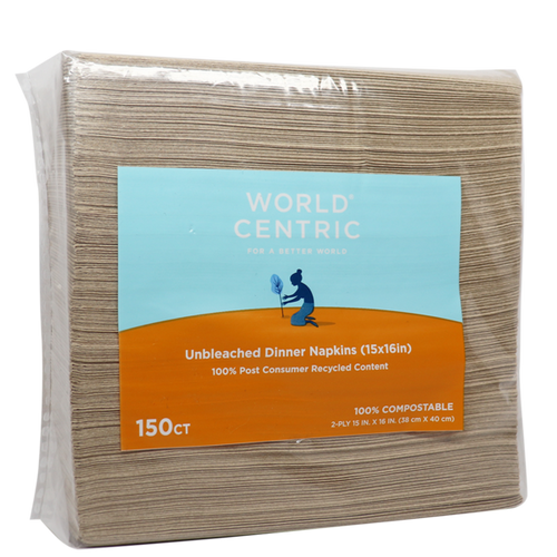 World Centric Dinner Napkins, 4x8 in (2-ply) | 3000/cs