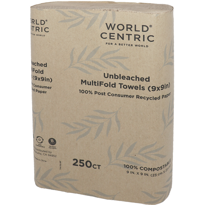 World Centric MultiFold Towels, 3x9 in (1-ply) | 4000/cs