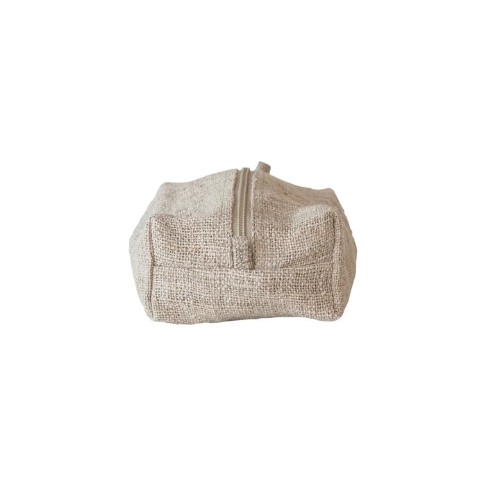 Woven Hemp Fiber Zip Pouch w/ Cotton Lining