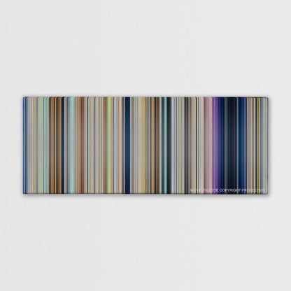 Your Name. color palette canvas print: thousands of thin vertical stripes of color